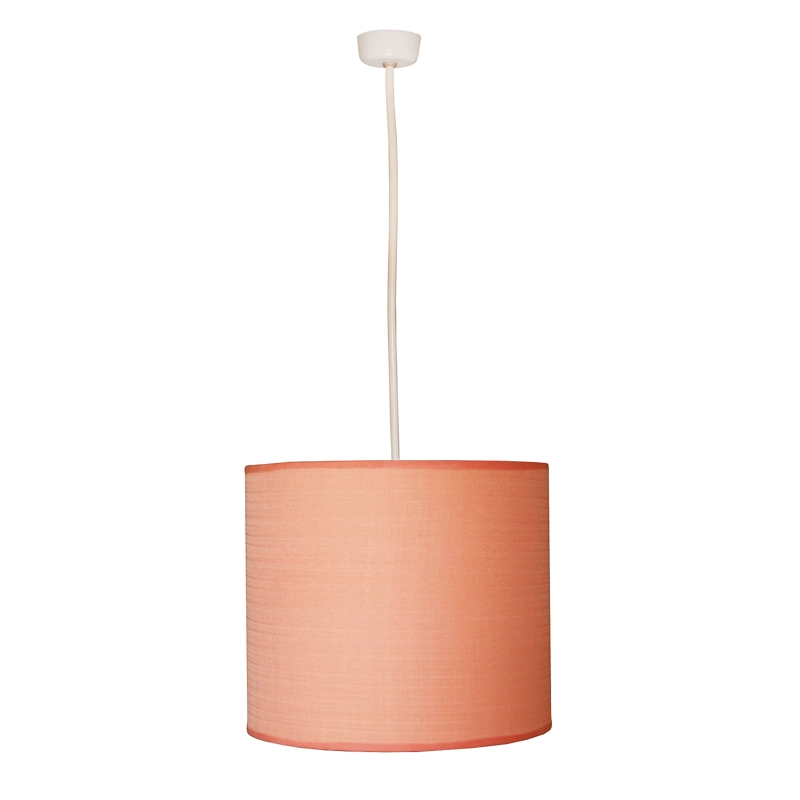 LAMPARA COLGANTE INFANTIL 1 LUZ TELA ROSA - 1
