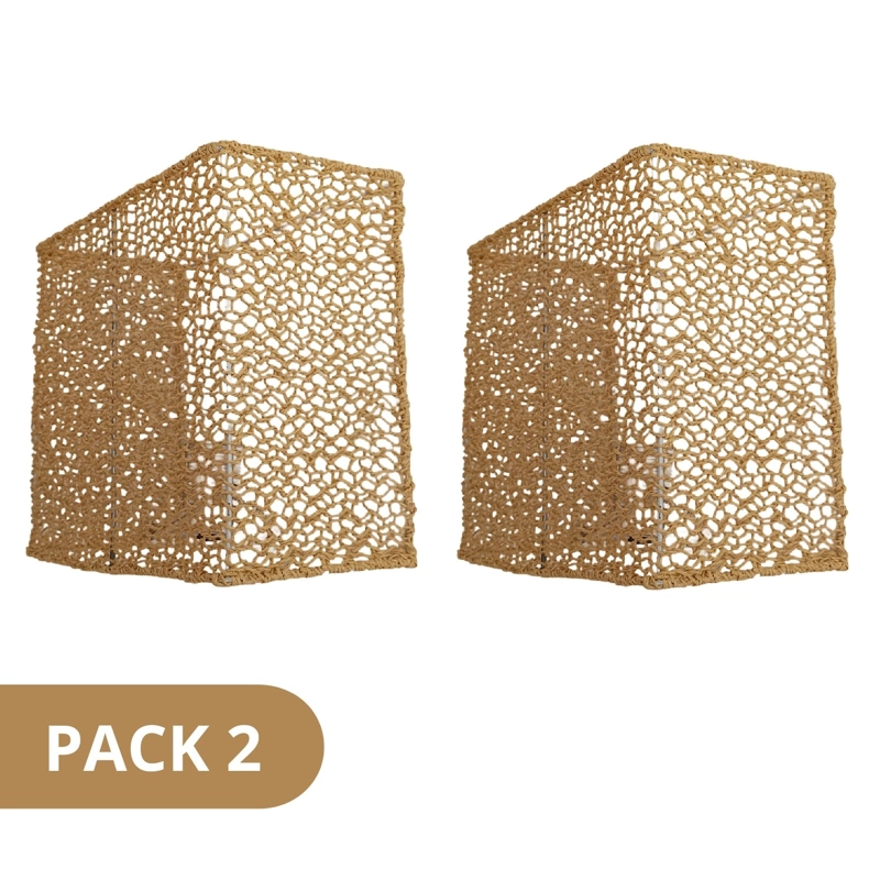 PACK 2 PANTALLAS DE PARED RECTANGULARES DE FIBRA NATURAL - 1