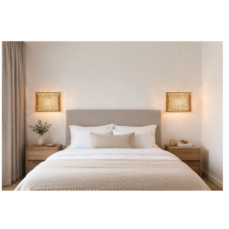 PACK 2 PANTALLAS DE PARED RECTANGULARES DE FIBRA NATURAL - 6