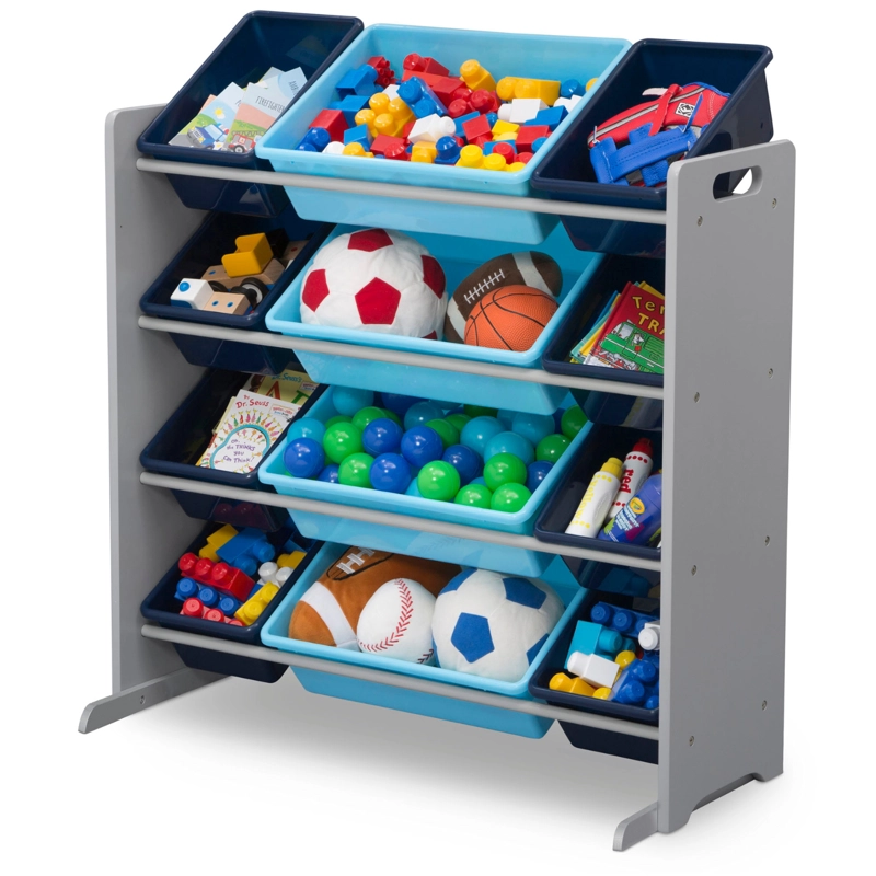 ORGANIZADOR INFANTIL DE 12 CONTENEDORES DE PLASTICO AZUL Y CELESTE DELTA CHILDREN - 3