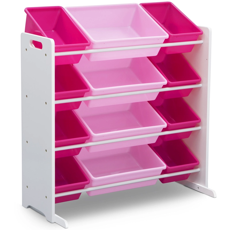 ORGANIZADOR INFANTIL DE 12 CONTENEDORES DE PLASTICO ROSADO Y FUCSIA DELTA CHILDREN - 2