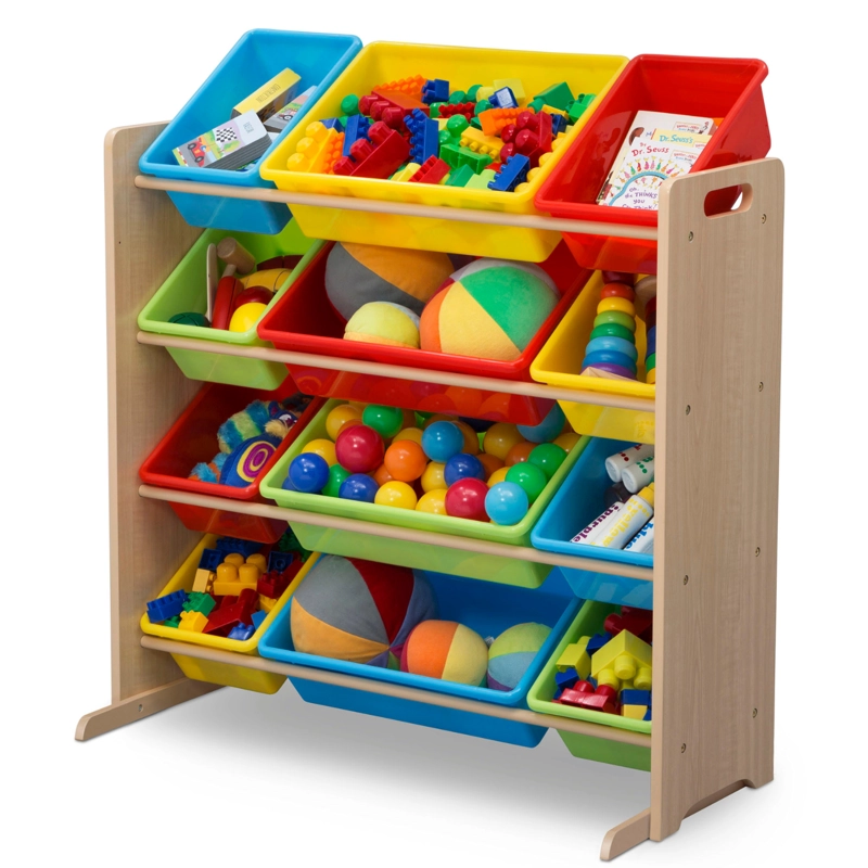 ORGANIZADOR INFANTIL DE 12 CONTENEDORES DE PLASTICO MULTICOLOR DELTA CHILDREN - 1