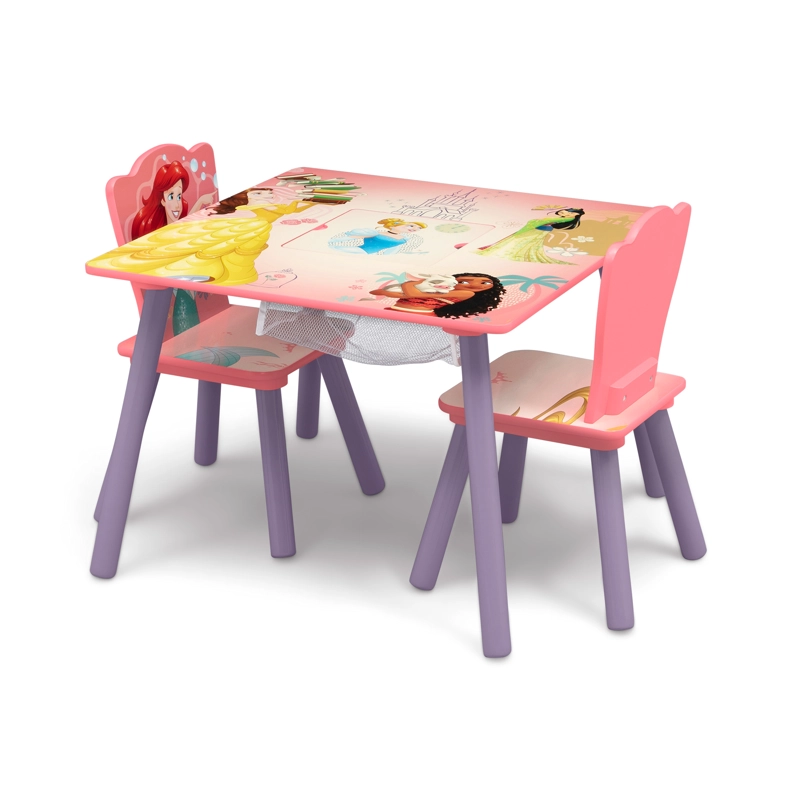 JUEGO DE MESA Y SILLAS INFANTIL  PRINCESAS DISNEY CON ALMACENAMIENTO Y 2 SILLAS INCLUIDAS DELTA CHIL - 2