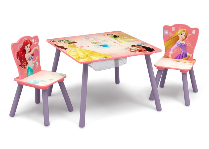 JUEGO DE MESA Y SILLAS INFANTIL  PRINCESAS DISNEY CON ALMACENAMIENTO Y 2 SILLAS INCLUIDAS DELTA CHIL - 5