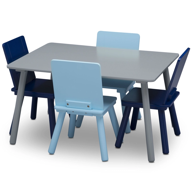 JUEGO DE MESA Y 4 SILLAS INFANTIL AZUL Y GRIS DELTA CHILDREN - 1