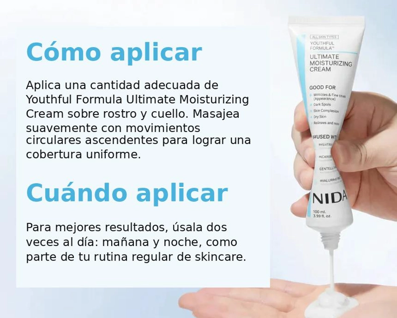 CREMA FACIAL COREANA NIDA YOUTHFUL MOISTURIZING CREAM 100ML - 4