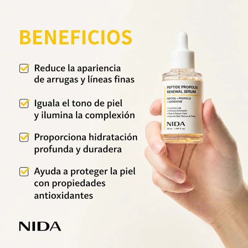SERUM FACIAL NIDA PEPTIDE PROPOLIS 50 ML HIDRATANTE ANTIEDAD COREANO - 4