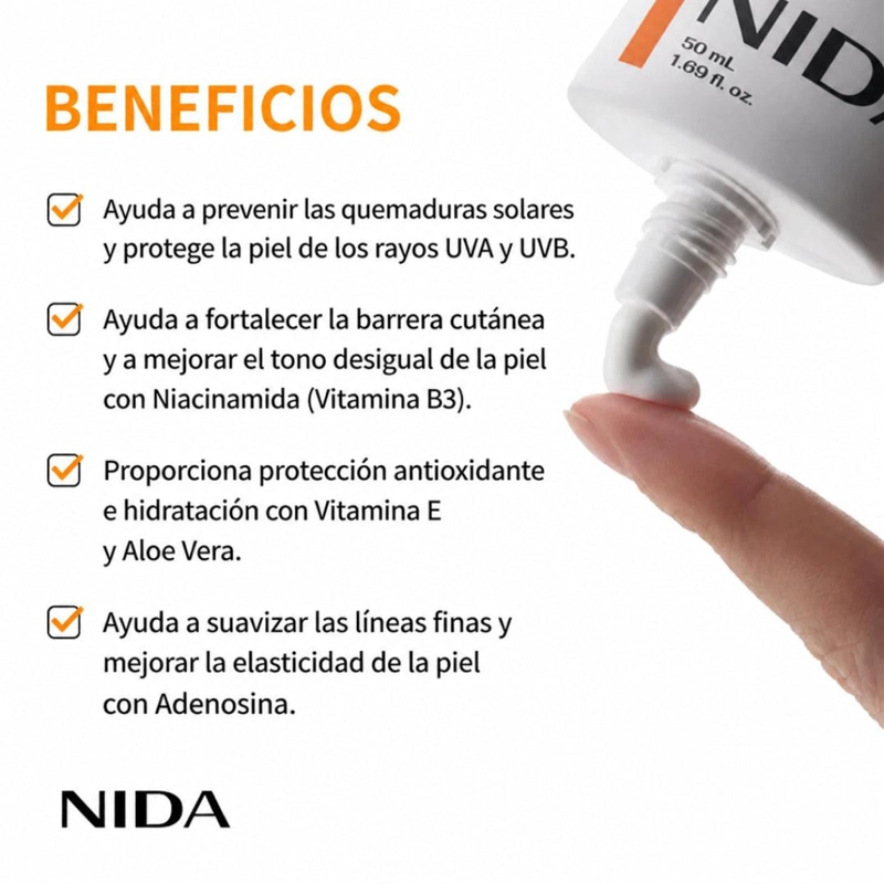 PROTECTOR SOLAR NIDA INVISIBLE FIT SPF50+ 50 ML - 4
