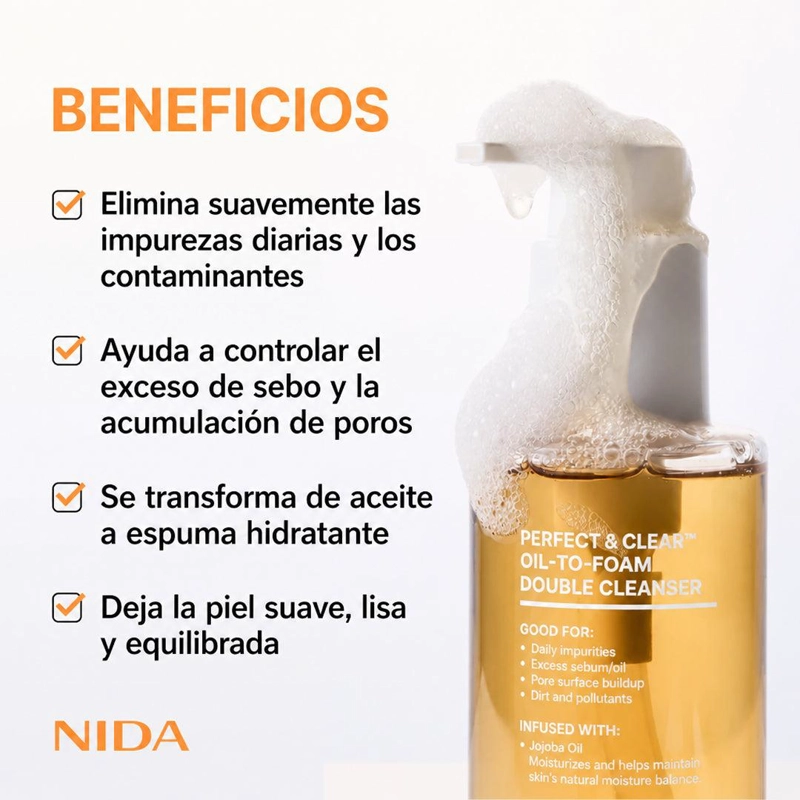 LIMPIADOR NIDA OIL-TO-FOAM 145 ML DOBLE LIMPIEZA - 4
