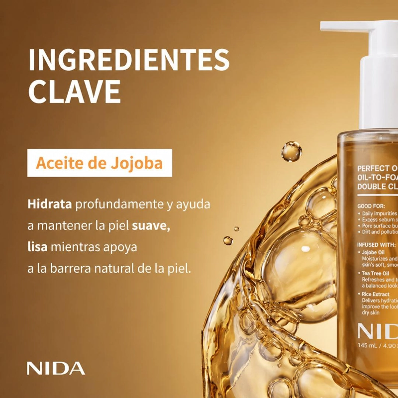 LIMPIADOR NIDA OIL-TO-FOAM 145 ML DOBLE LIMPIEZA - 5