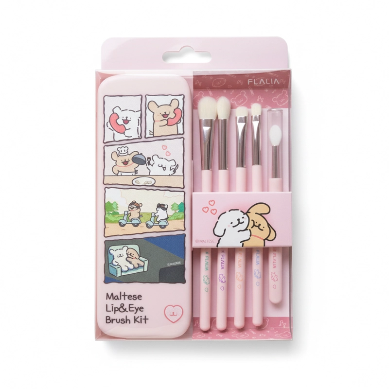 Set de Brochas Labios y Ojos Flalia Maltese 5 Piezas - 1