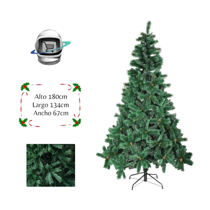 ARBOL DE NAVIDAD 180 CM RAMAS TRADICIONAL XL - 1