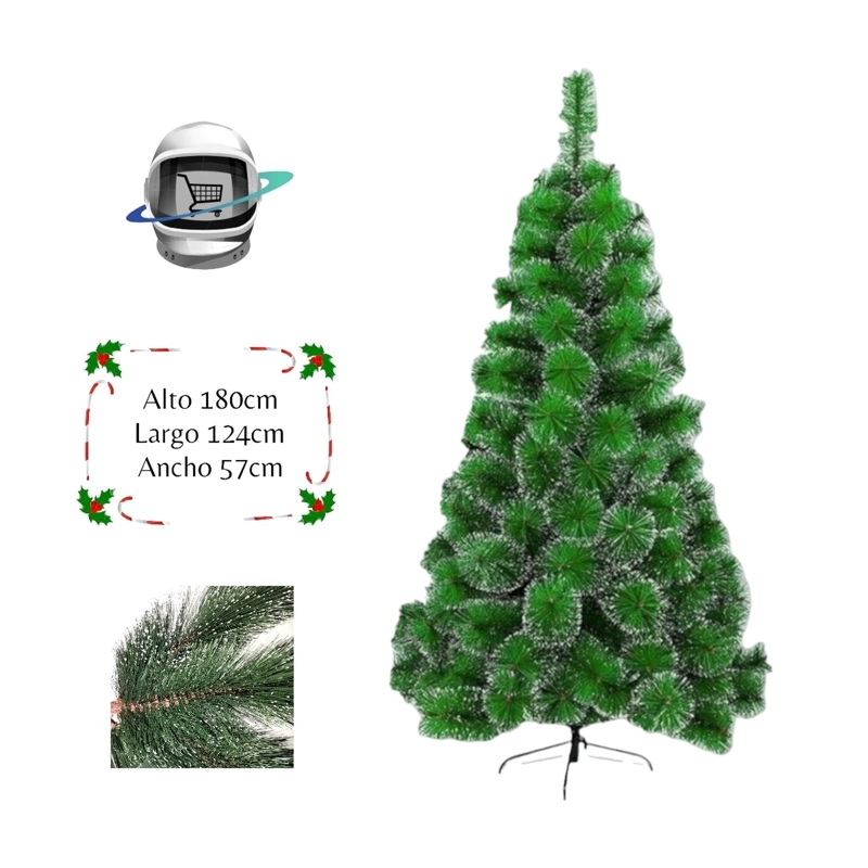 ARBOL DE NAVIDAD 180 CM NEVADO BLANCO FRONDOSO - 1