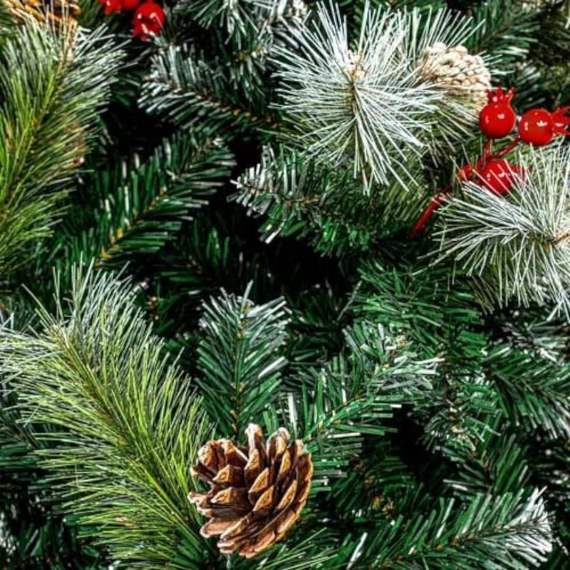 ARBOL DE NAVIDAD 210CM NEVADO BERRIES PIÑA TRIPLE - 2