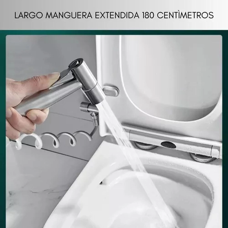 DUCHA BIDET ARABE KIT COMPLETO INODORO ACERO INOXIDABLE - 2