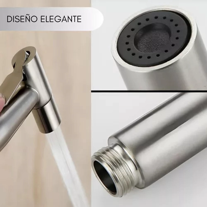 DUCHA BIDET ARABE KIT COMPLETO INODORO ACERO INOXIDABLE - 5