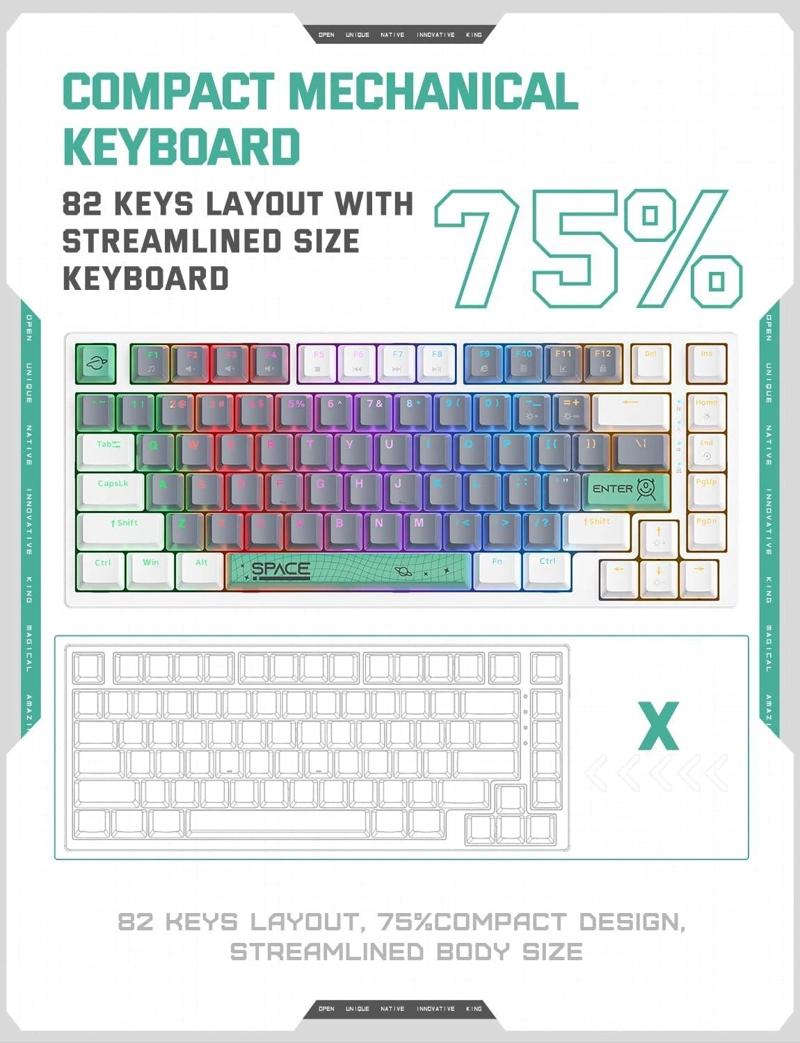 TECLADO GAMER ONIKUMA MECANICO G52 RGB - 4