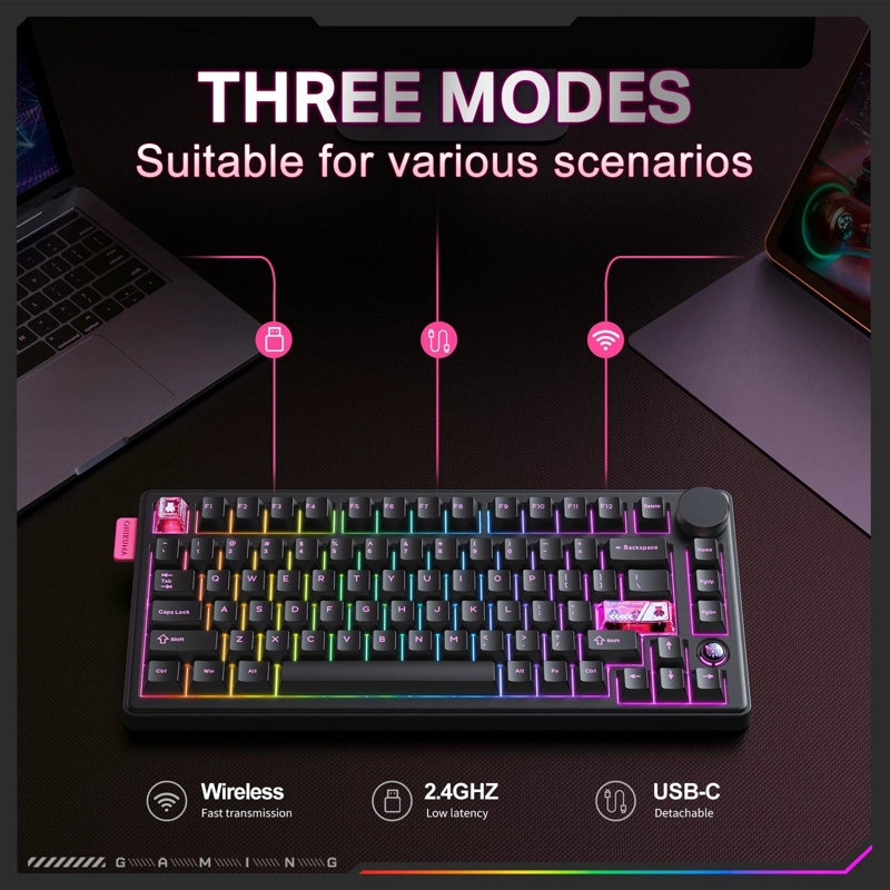 TECLADO GAMER ONIKUMA MECANICO MT706 TRIMODE - 6