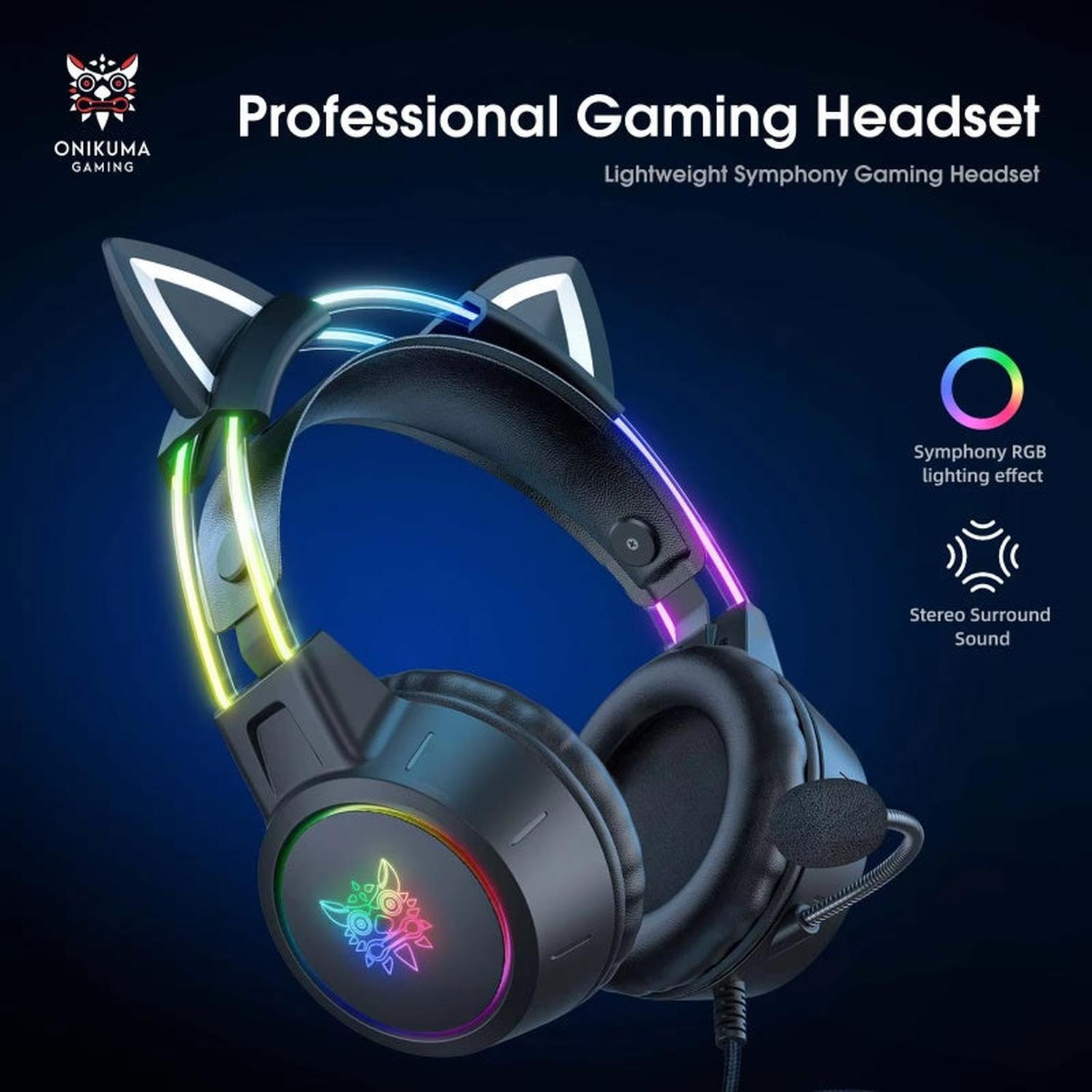 AUDIFONOS PERIFE RICOS GAMER ONIKUMA X15 PRO CAT EAR EDITION - 3