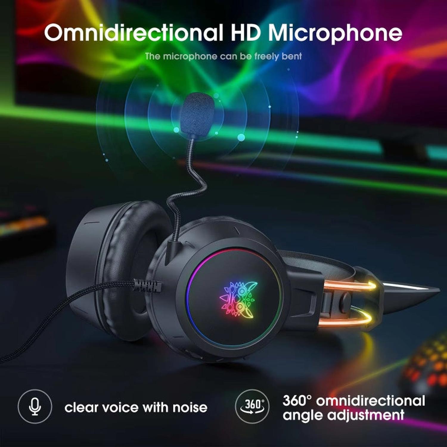AUDIFONOS PERIFE RICOS GAMER ONIKUMA X15 PRO CAT EAR EDITION - 5