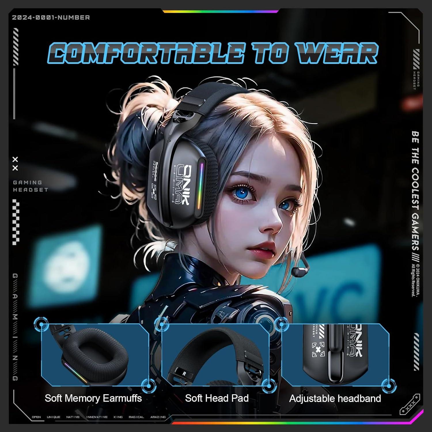 AUDIFONOS PERIFE RICOS GAMER ONIKUMA GT808 TRIMODE - 6