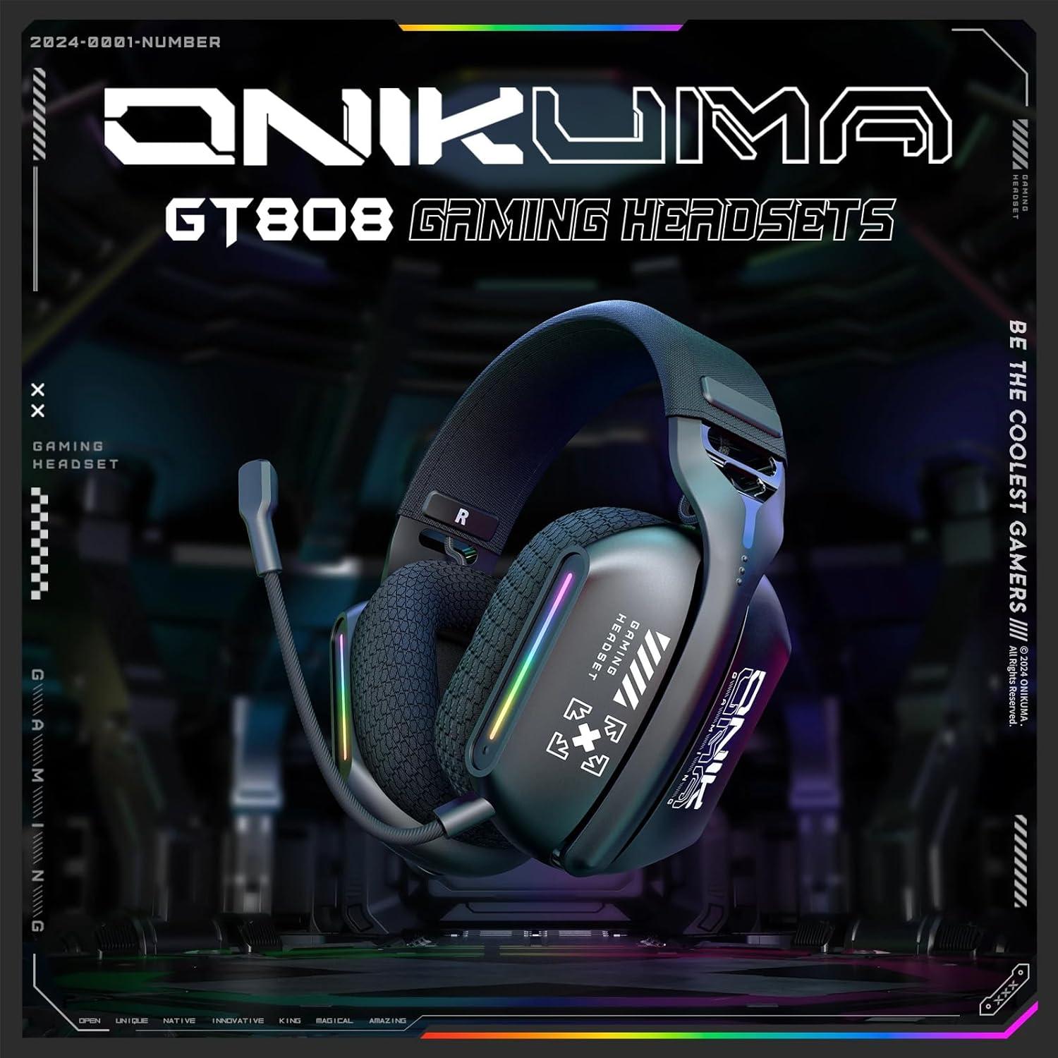 AUDIFONOS PERIFE RICOS GAMER ONIKUMA GT808 TRIMODE - 8