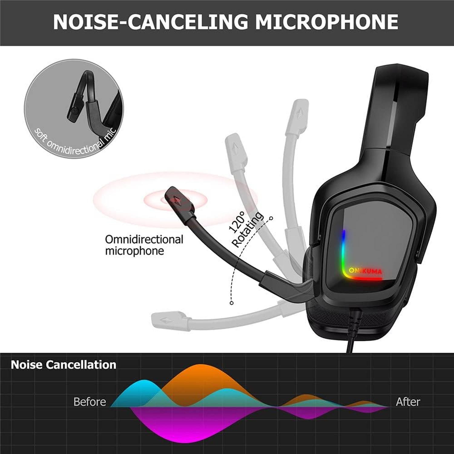 AUDIFONOS PERIFE RICOS GAMER ONIKUMA K20 RGB - 3
