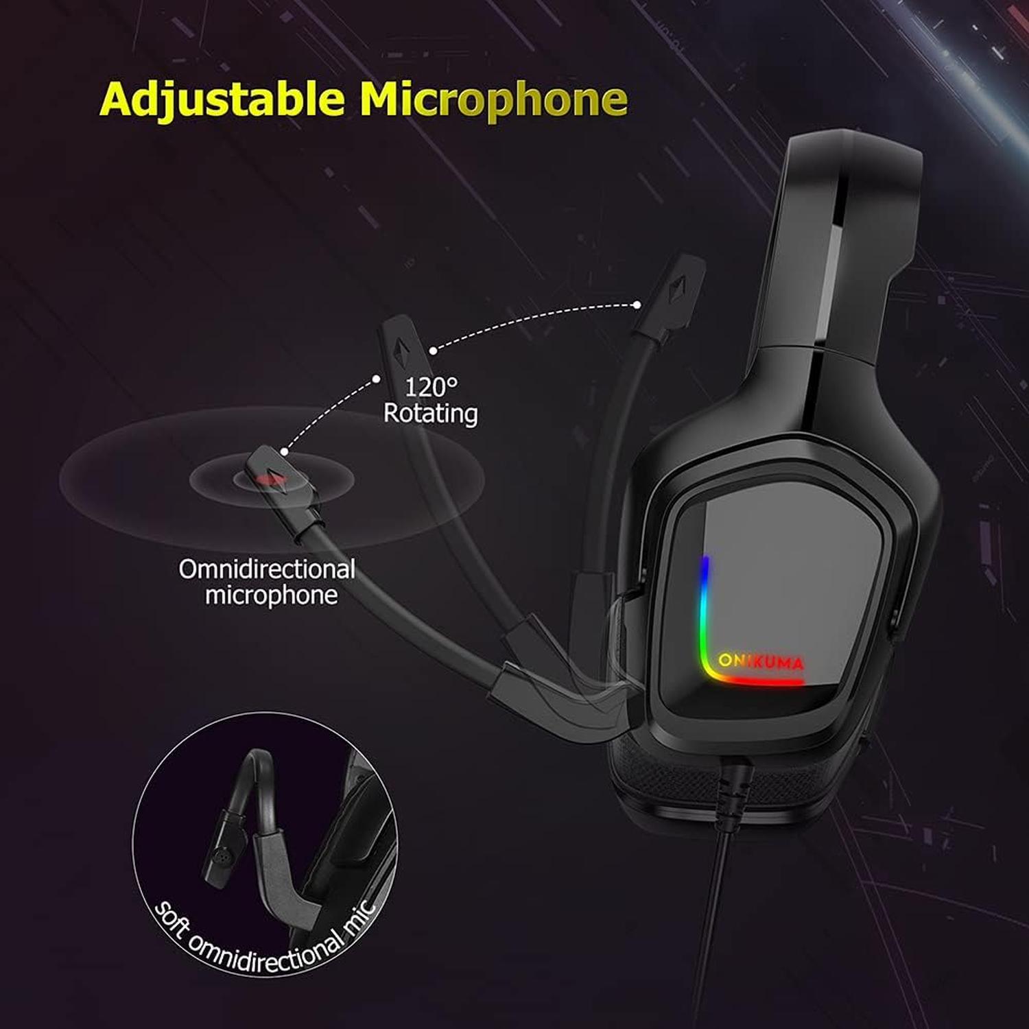AUDIFONOS PERIFE RICOS GAMER ONIKUMA K20 RGB - 4
