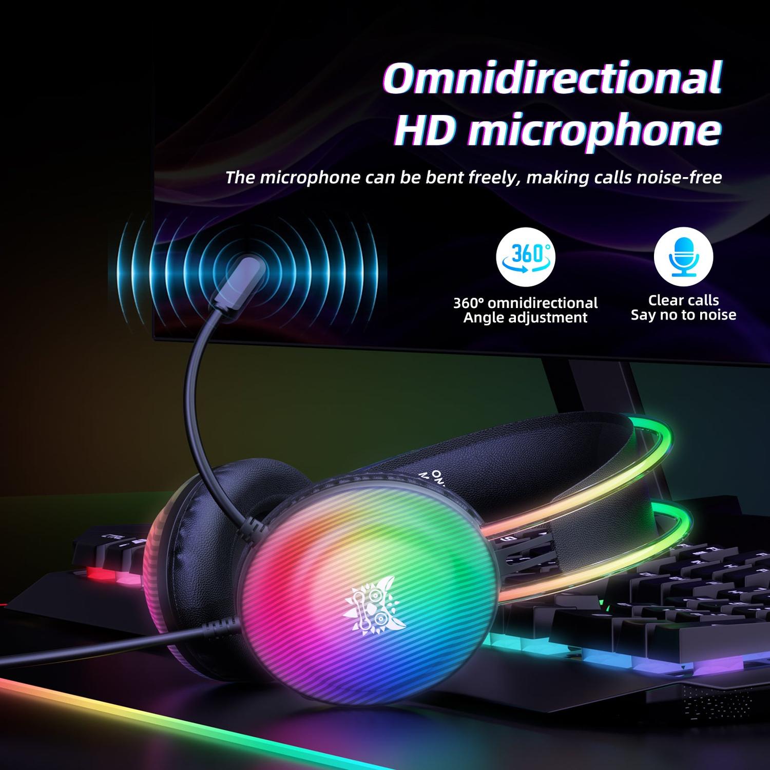 AUDIFONOS PERIFE RICOS GAMER ONIKUMA X29 RGB - 5