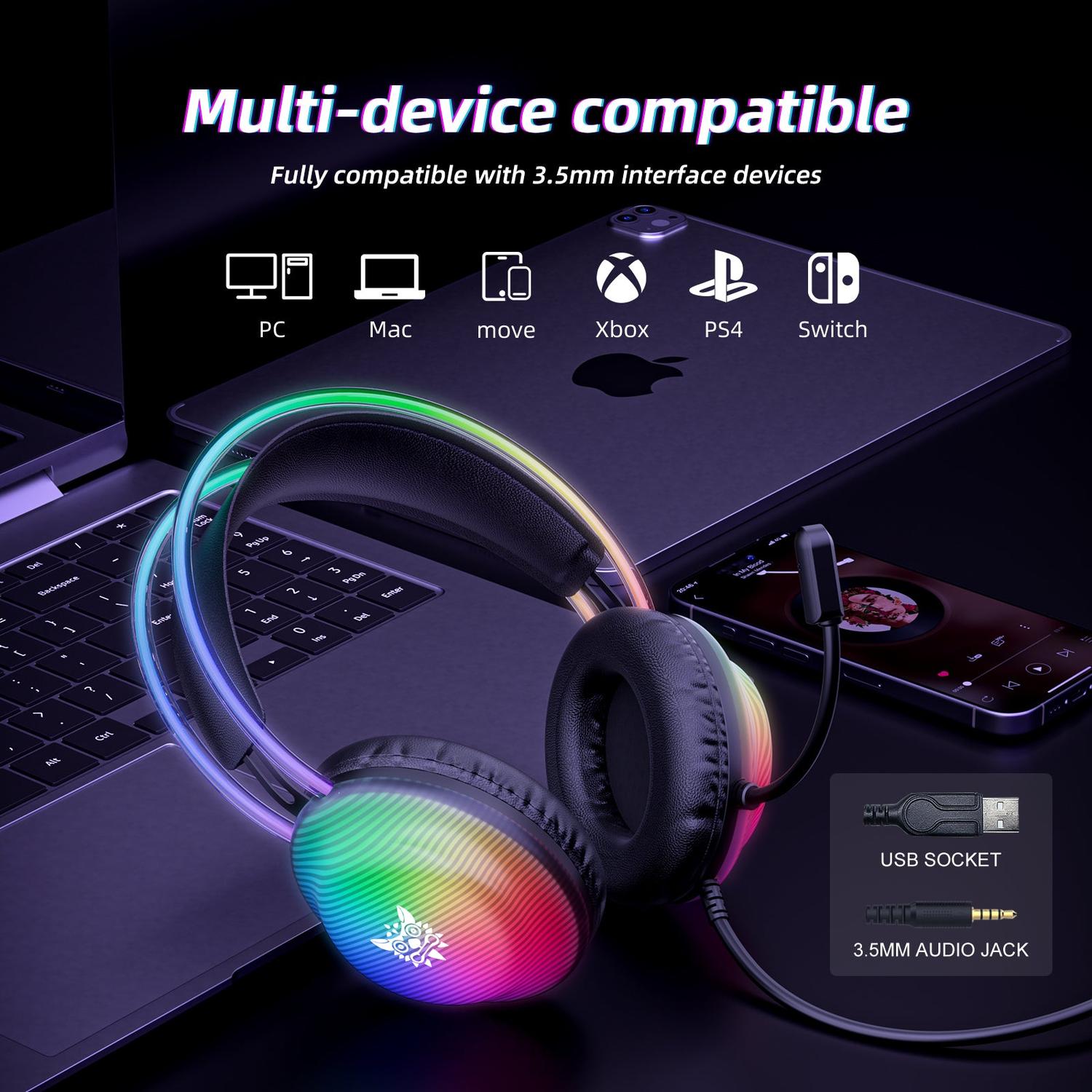 AUDIFONOS PERIFE RICOS GAMER ONIKUMA X29 RGB - 6