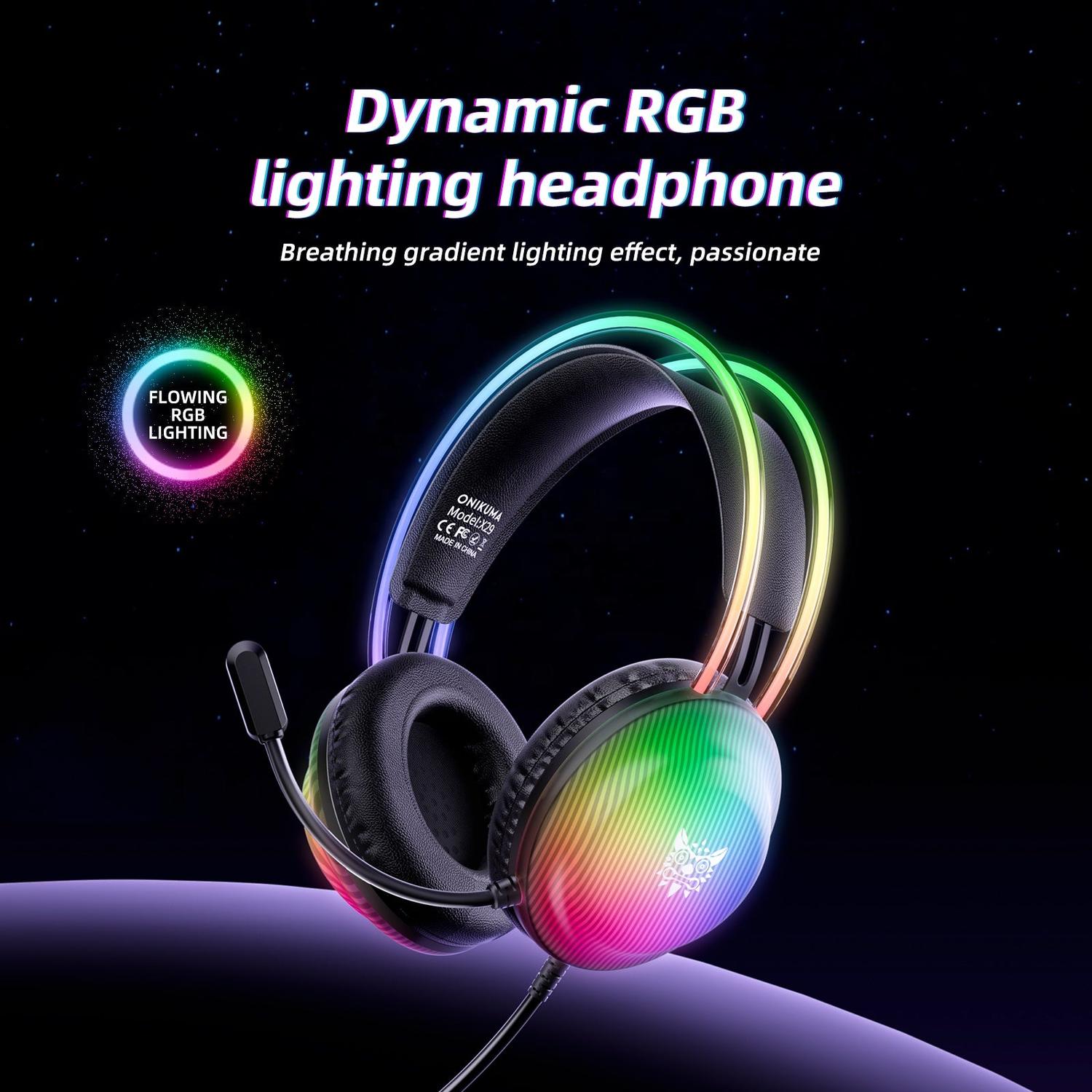 AUDIFONOS PERIFE RICOS GAMER ONIKUMA X29 RGB - 9