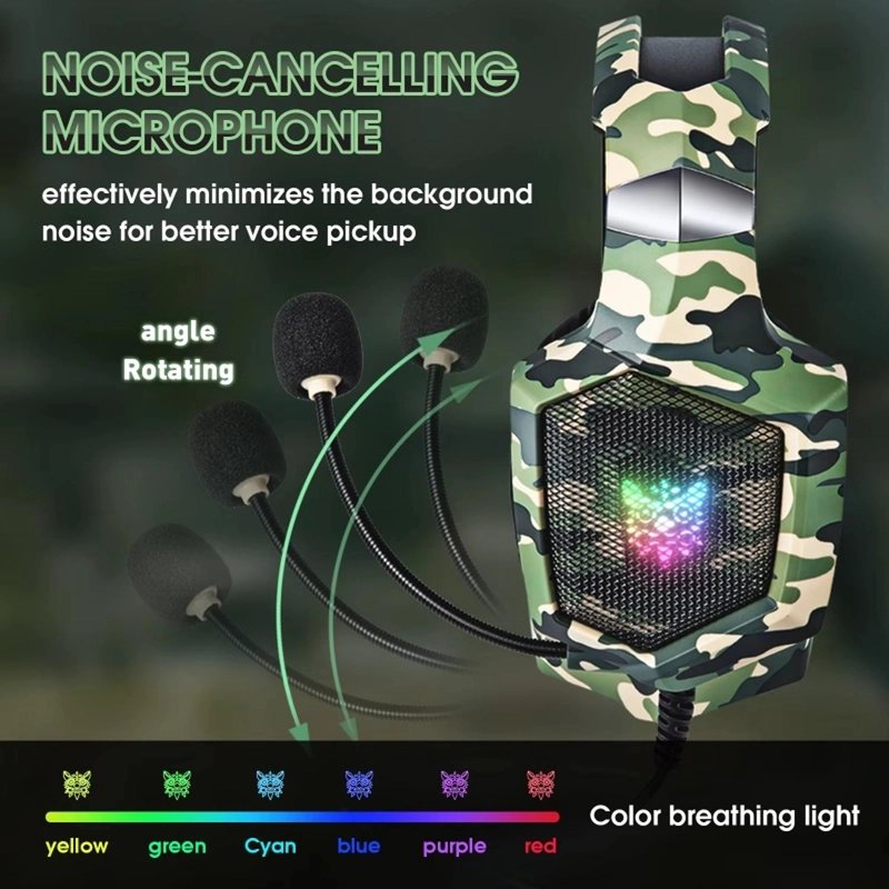 AUDIFONOS PERIFE RICOS GAMER ONIKUMA K8 RGB - 5