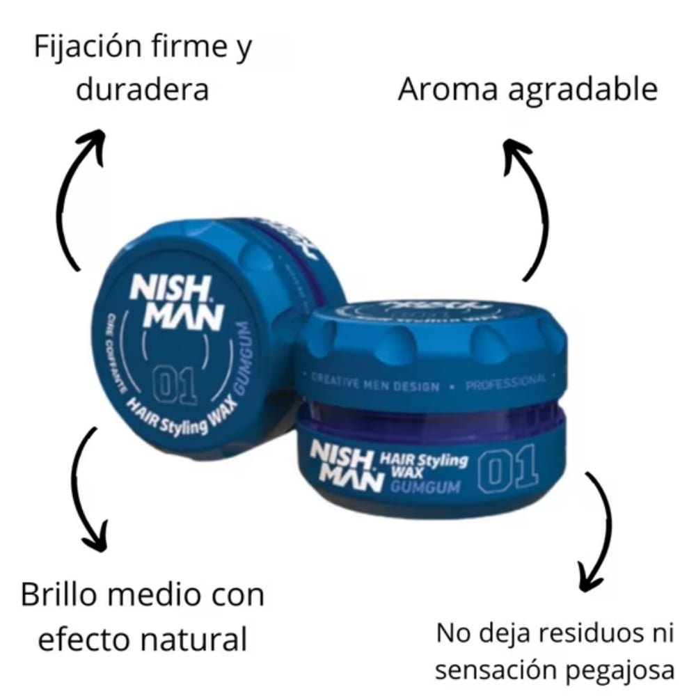 CERA PARA PEINAR HAIR WAX GUM GUM 01 NISHMAN - 3