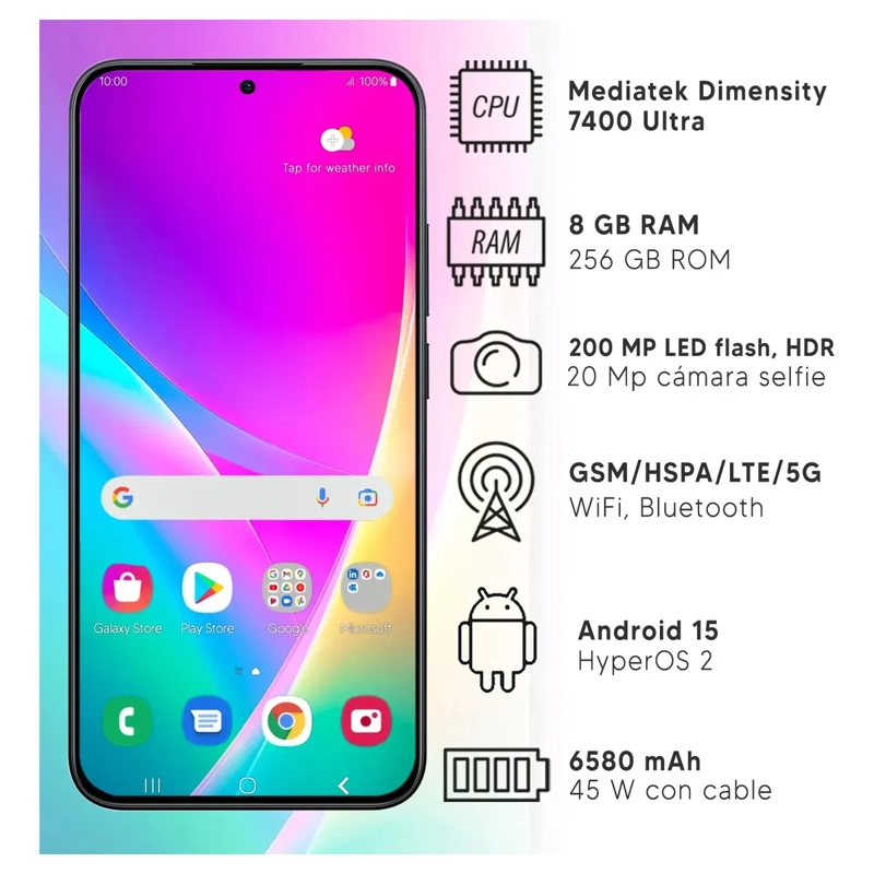 XIAOMI REDMI NOTE 15 PRO 5G 8GB RAM 256GB ROM 200MPX 4K RESISTENTE AGUA IP68 CAMARA AI DIMM NEGRO - 2