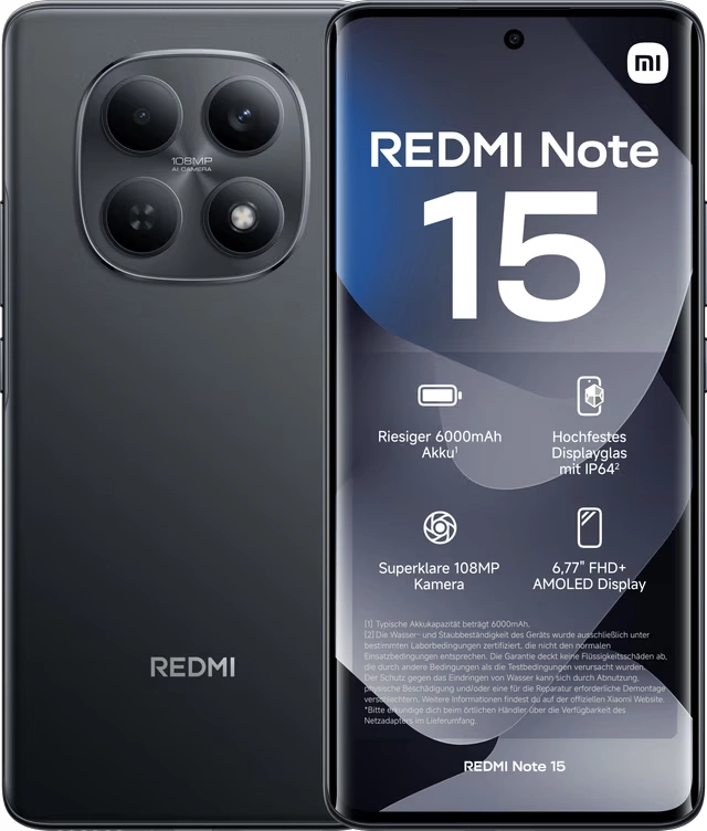 XIAOMI REDMI NOTE 15 BLACK 8GB RAM+ 256GB MEMORIA NEGRO-NUEVO - 1