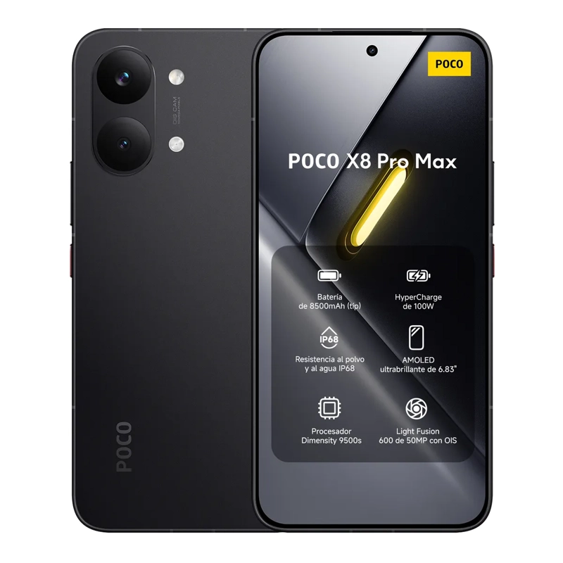 XIAOMI POCO X8 PRO MAX 5G 12GB RAM+ 512GB IP68 RESISTENTE AGUA NFC -NEGRO - 1