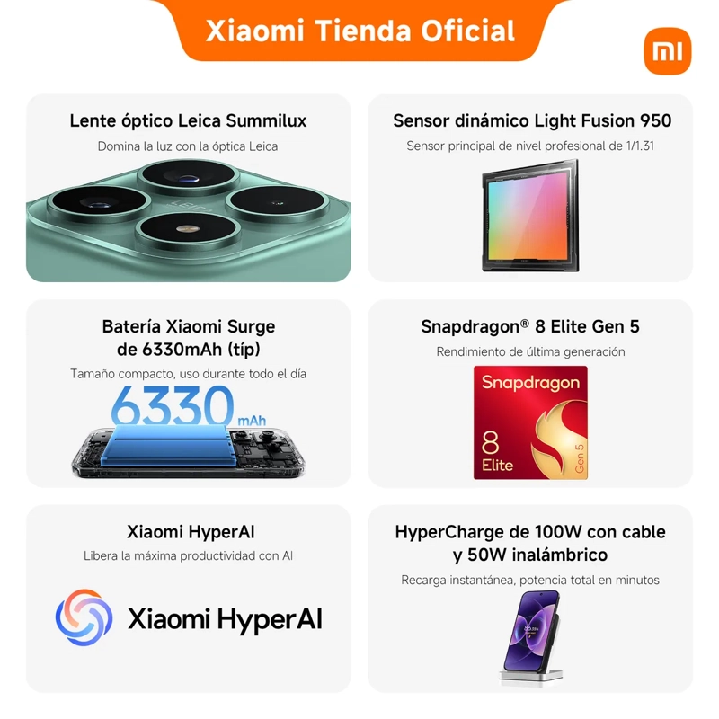 XIAOMI 17  12GB RAM 512GB MEMORIA SNAPDRAGON 8 ELITE GEN 5 - 5