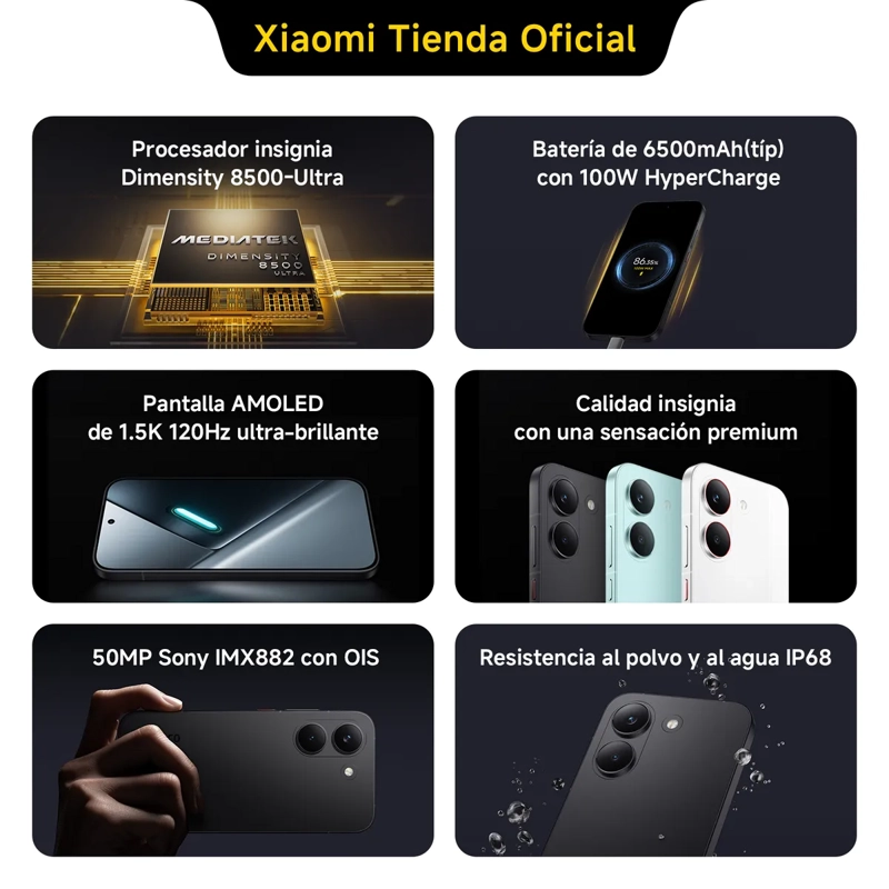 XIAOMI POCO X8 PRO  RAM 12GB+ 512GB IP68 RESISTENTE AGUA NFC - 3