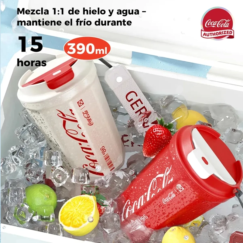 COCA COLA GERM TERMO TAZA DE CAFE  FRIO O CALIENTE VASO TE RMICO, 390 ML ROJO - 2