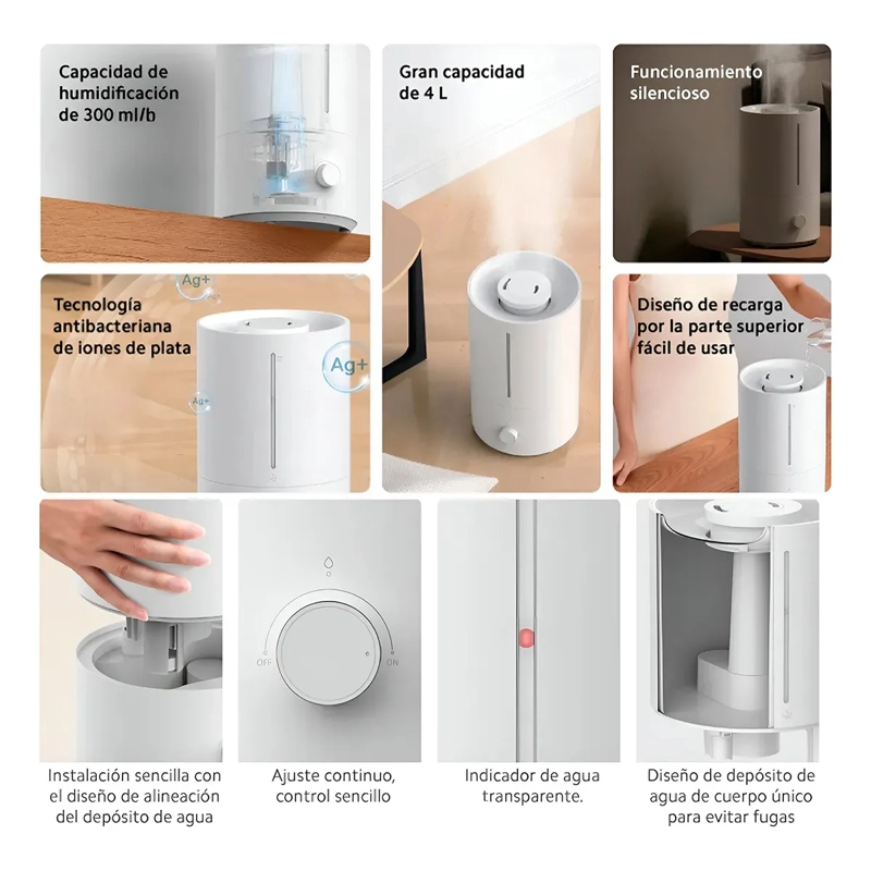 HUMIDIFICADOR AIRE XIAOMI SMART HUMIDIFIER 2 LITE 4L ANTIBACTERIANO XIAOMI - 4