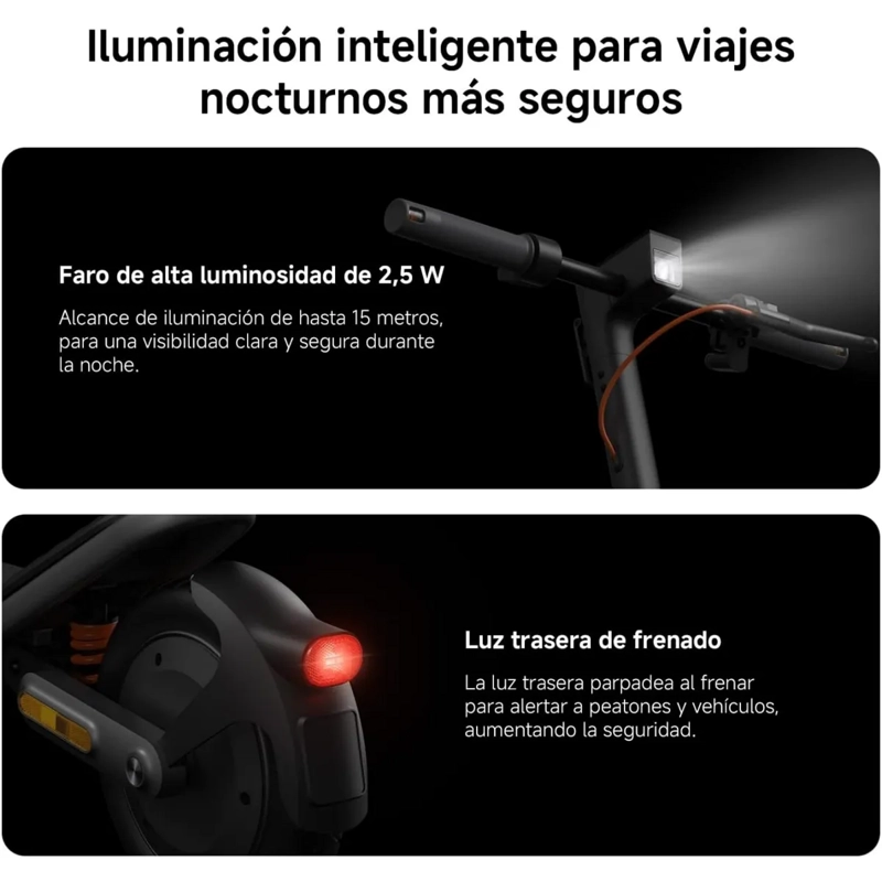 XIAOMI SCOOTER ELE CTRICO 6 PLEGABLE AUTONOMIA 45KM MAX 25KM/H NEUMATICOS 12' 800W SUSPENSION - 5