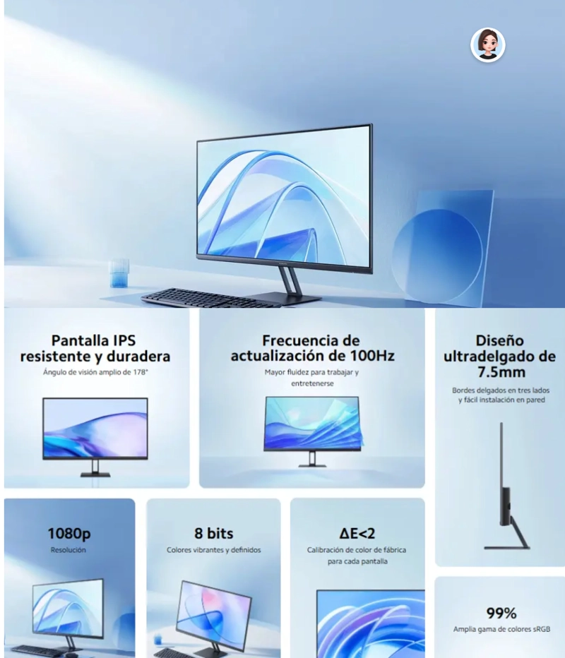 MONITOR XIAOMI A27I FULL HD - COLOR NEGRO - 3