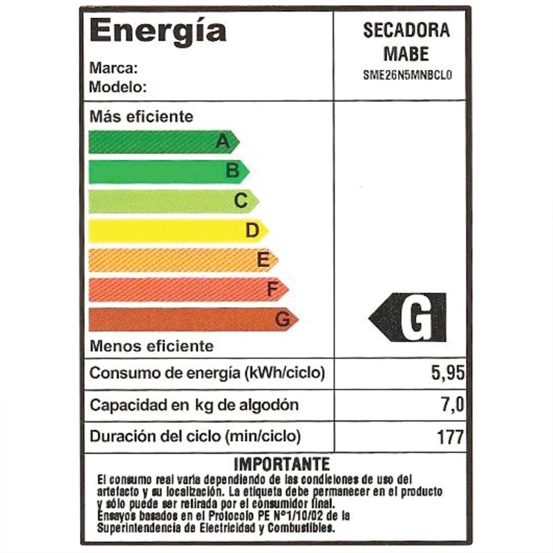 Secadora Eléctrica 20Kg Carga Forntal SME26N5MNBCL0 Mabe - 10