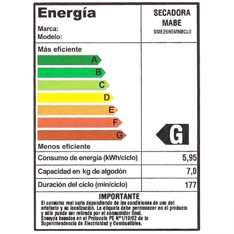 Secadora Eléctrica 20Kg Carga Forntal SME26N5MNBCL0 Mabe - 12