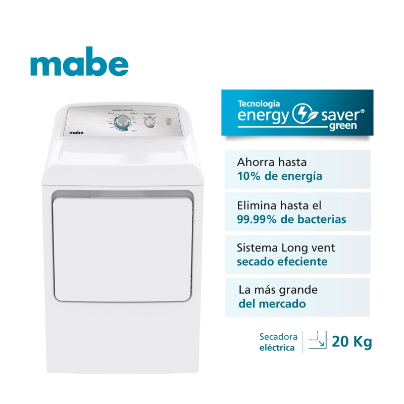 Secadora Eléctrica 20Kg Carga Forntal SME26N5MNBCL0 Mabe - 2