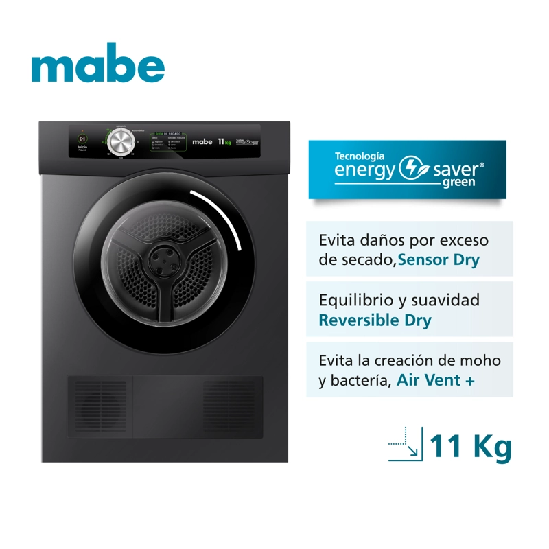 Secadora Carga Frontal Eléctrica 11 kg Gray Mabe SEM011VDCL0 - 2
