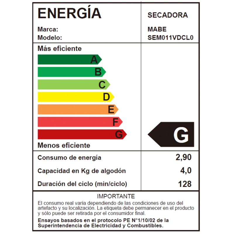 Secadora Carga Frontal Eléctrica 11 kg Gray Mabe SEM011VDCL0 - 4
