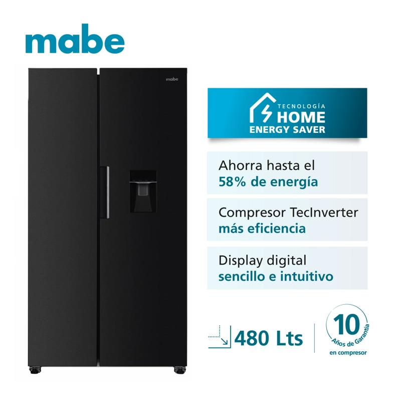 REFRIGERADOR SIDE BY SIDE INVERTER 480L BLACK MABE MSC480LMRPS0 - 2