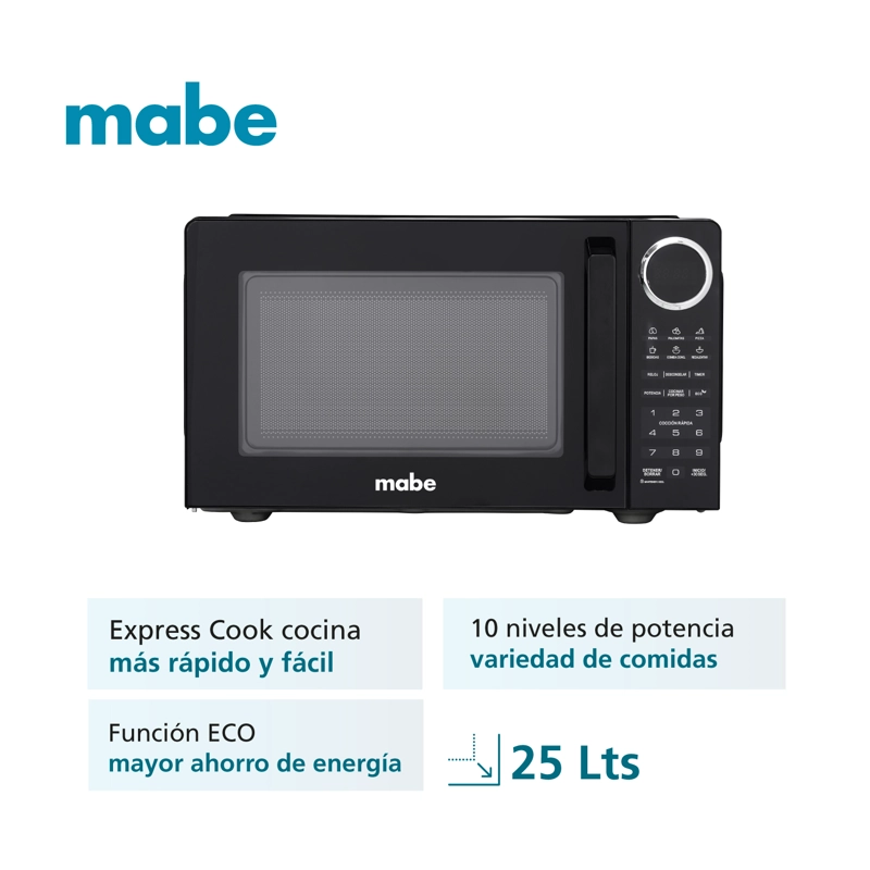 HORNO MICROONDAS 25L NEGRO HMM09CHNJ MABE - 6