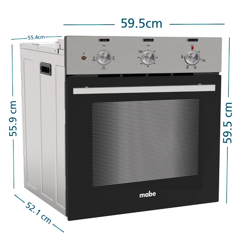 Kit Campana Extractora +Encimera a Gas CMG6044SD-1CL +Horno Eléctrico HM6031EXAI0 60cm Inox Mabe - 10